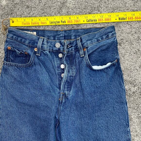Levi's High Rise Button Fly Jeans in Deep Blue - Picture 1 of 10
